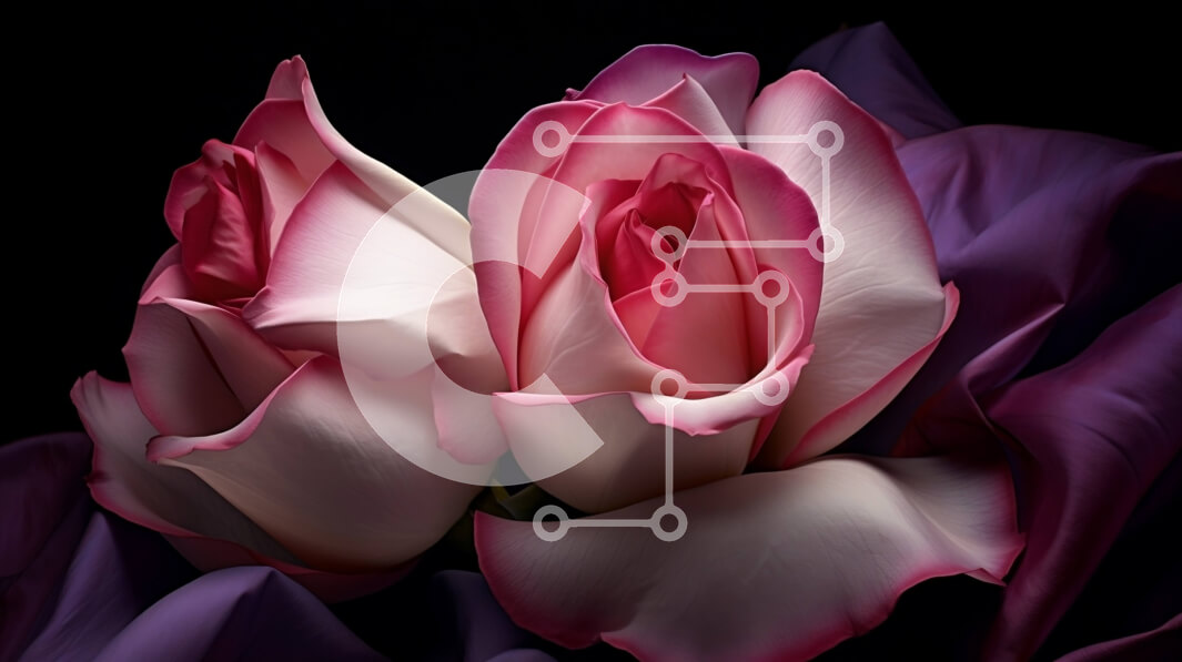 Intra Συλλεκτικό Ξύλινο Παζλ Plywood  4mm - Ροζ τριαντάφυλλα σε βάζο με μωβ και μαύρο ύφασμα Σε Ξύλινο Κουτί - Διαστάσεις: 10x10 cm – 25 κομμάτια