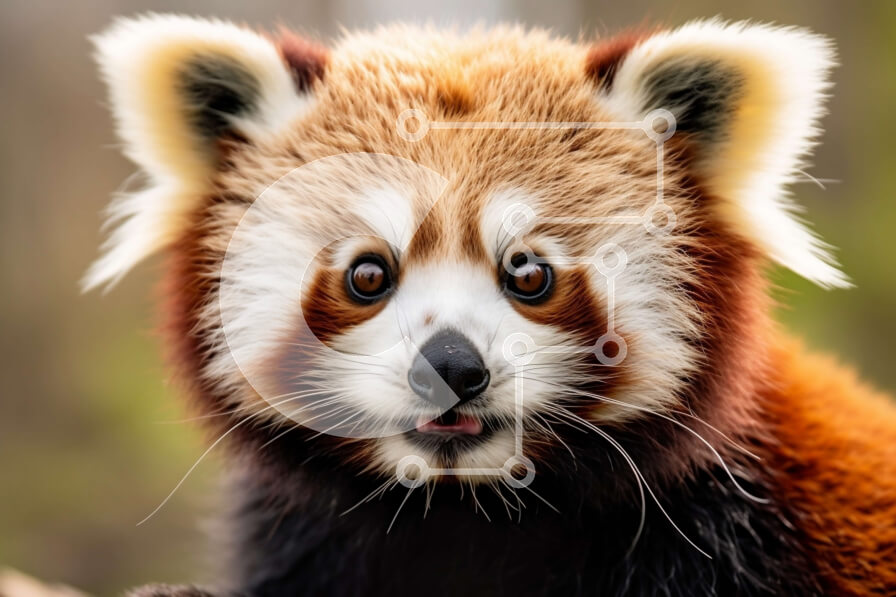 Σετ των 2 Intra Συλλεκτικό Ξύλινο Παζλ Plywood  4mm - Εκπληκτική εικόνα του Κόκκινου Πάντα υπό εξαφάνιση Σε Ξύλινο Κουτί - Διαστάσεις: 10x10 cm – 25 κομμάτια