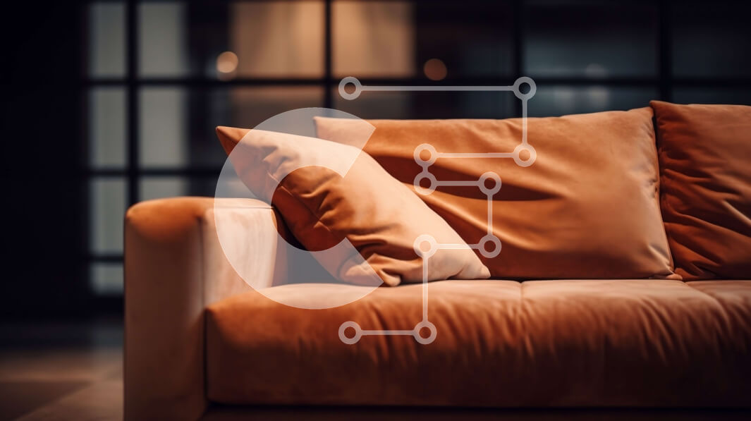 Intra Συλλεκτικό Ξύλινο Παζλ Plywood  4mm - Καφέ καναπές με μαξιλάρια σε δωμάτιο με χαμηλό φωτισμό Σε Ξύλινο Κουτί - Διαστάσεις Puzzle: 10x10 cm – 25 κομμάτια