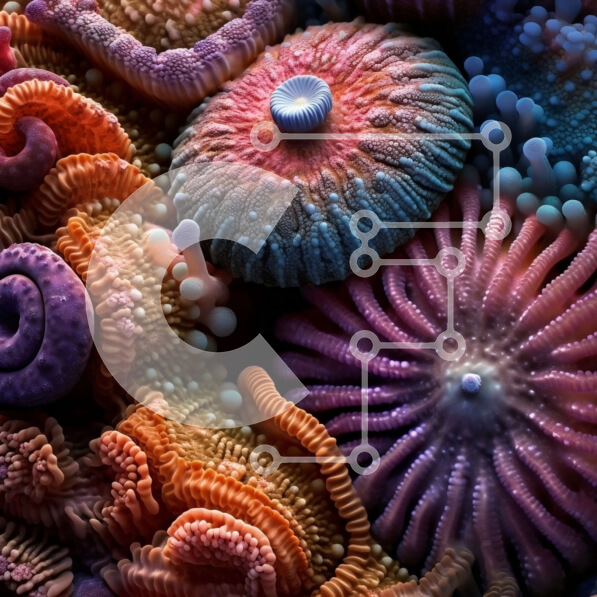 Intra Συλλεκτικό Ξύλινο Παζλ Plywood  4mm - Ζωντανή κινηματογράφηση σε πρώτο πλάνο υγιούς κοραλλιογενούς υφάλου με κοράλλι εγκεφάλου, αστεριών και μανιταριών Σε Ξύλινο Κουτί - Διαστάσεις: 10x10 cm – 25 κομμάτια