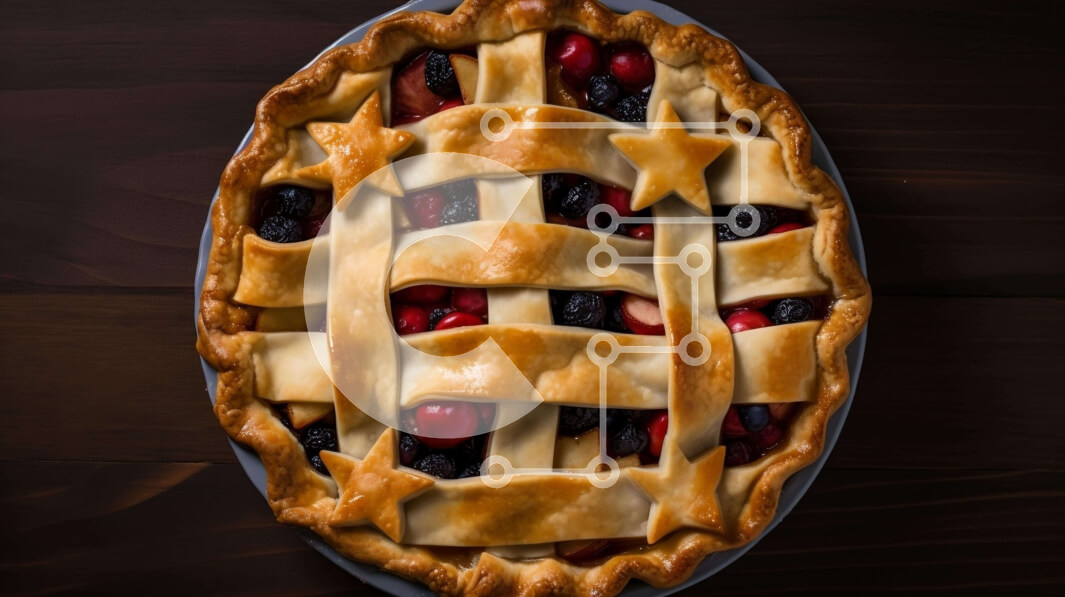 Σετ των 2 Intra Συλλεκτικό Ξύλινο Παζλ Plywood  4mm - Φρουτόπιτα με καφασωτό και αστέρια σε ξύλινο τραπέζι Σε Ξύλινο Κουτί - Διαστάσεις: 10x10 cm – 25 κομμάτια