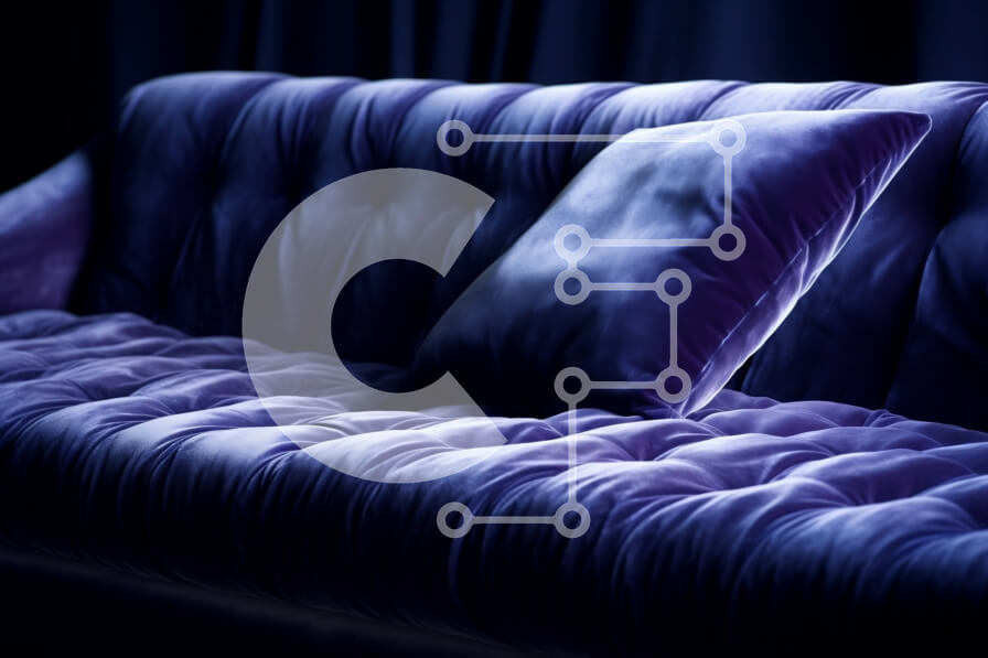 Intra Συλλεκτικό Ξύλινο Παζλ Plywood  4mm - Κομψός μωβ βελούδινος καναπές με ξαπλώστρα και μαξιλάρι για ριχτάρι Σε Ξύλινο Κουτί - Διαστάσεις Puzzle: 10x10 cm – 25 κομμάτια