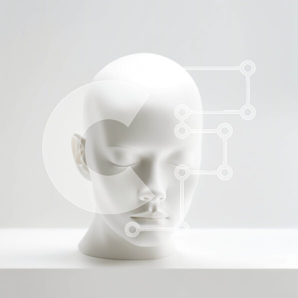 Intra Συλλεκτικό Ξύλινο Παζλ Plywood  4mm - Κομψό και μοντέρνο λευκό κεφάλι μανεκέν στην οθόνη Σε Ξύλινο Κουτί - Διαστάσεις: 10x10 cm – 25 κομμάτια