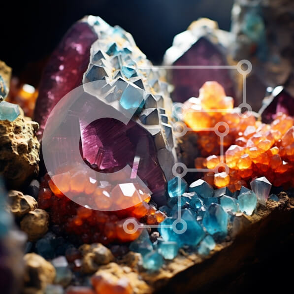 Intra Συλλεκτικό Ξύλινο Παζλ Plywood  4mm - Ζωντανή συλλογή κρυστάλλων σε ξύλινο φόντο Σε Ξύλινο Κουτί - Διαστάσεις: 10x10 cm – 25 κομμάτια