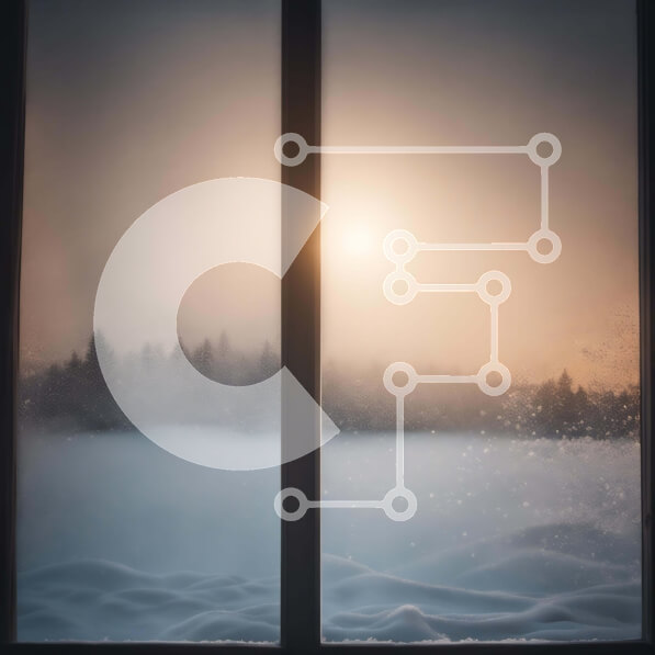 Intra Συλλεκτικό Ξύλινο Παζλ Plywood  4mm - Άποψη παραθύρου του χιονισμένου τοπίου Σε Ξύλινο Κουτί - Διαστάσεις: 10x10 cm – 25 κομμάτια