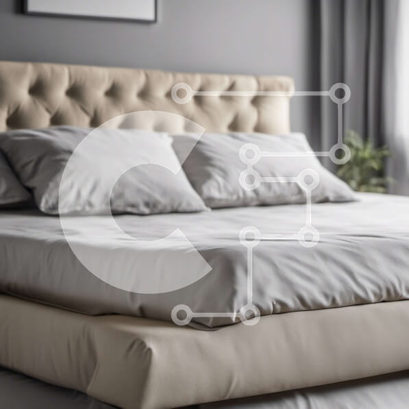 Intra Συλλεκτικό Ξύλινο Παζλ Plywood  4mm - Κρεβάτι με λευκό κεφαλάρι και γκρι τοίχο Σε Ξύλινο Κουτί - Διαστάσεις Puzzle: 10x10 cm – 25 κομμάτια