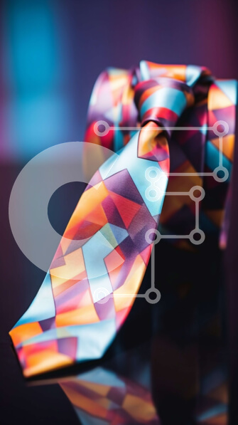 Intra Συλλεκτικό Ξύλινο Παζλ Plywood  4mm - Κομψή γραβάτα με πολύχρωμο γεωμετρικό σχέδιο Σε Ξύλινο Κουτί - Διαστάσεις Puzzle: 10x10 cm – 25 κομμάτια