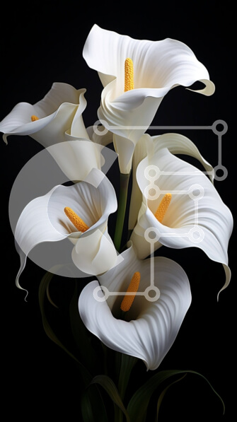 Σετ των 2 Intra Συλλεκτικό Ξύλινο Παζλ Plywood  4mm - Όμορφη εικόνα των White Calla Lilies σε δραματικό μαύρο φόντο Σε Ξύλινο Κουτί - Διαστάσεις: 10x10 cm – 25 κομμάτια