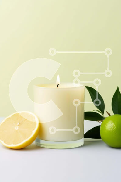 Intra Συλλεκτικό Ξύλινο Παζλ Plywood  4mm - Κερί, λεμόνι, ασβέστης και πράσινο φύλλο - Ομορφιά και μόδα στοκ Φωτογραφία Σε Ξύλινο Κουτί - Διαστάσεις Puzzle: 10x10 cm – 25 κομμάτια