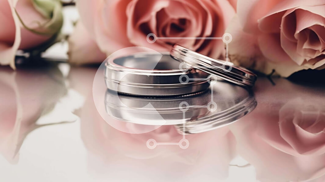 Σετ των 2 Intra Συλλεκτικό Ξύλινο Παζλ Plywood  4mm - Ρομαντικές βέρες και ροζ τριαντάφυλλα Σε Ξύλινο Κουτί - Διαστάσεις: 10x10 cm – 25 κομμάτια