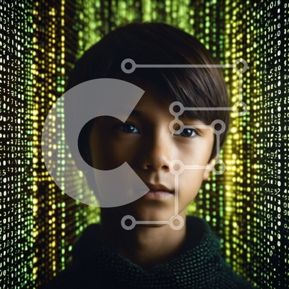 Intra Συλλεκτικό Ξύλινο Παζλ Plywood  4mm - Young Boy Ενδιαφέρεται για την τεχνολογία και τον προγραμματισμό υπολογιστών Σε Ξύλινο Κουτί - Διαστάσεις Puzzle: 10x10 cm – 25 κομμάτια