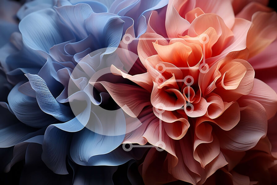 Intra Συλλεκτικό Ξύλινο Παζλ Plywood  4mm - Όμορφη κινηματογράφηση σε πρώτο πλάνο ενός πετάλου λουλουδιών σε ροζ και μπλε Σε Ξύλινο Κουτί - Διαστάσεις: 10x10 cm – 25 κομμάτια