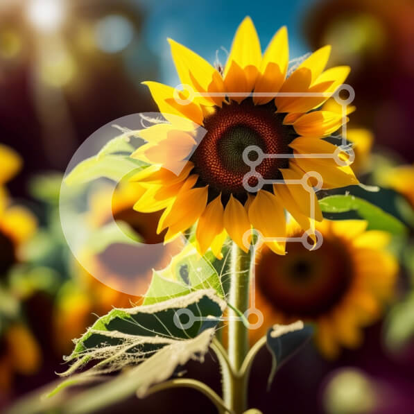 Intra Συλλεκτικό Ξύλινο Παζλ Plywood  4mm - Όμορφος ηλίανθος σε ένα χωράφι Σε Ξύλινο Κουτί - Διαστάσεις: 10x10 cm – 25 κομμάτια