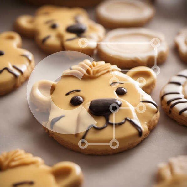 Σετ των 2 Intra Συλλεκτικό Ξύλινο Παζλ Plywood  4mm - Μπισκότα σε σχήμα ζώων με πρόσωπα λιονταριών, τίγρεων και ελεφάντων Σε Ξύλινο Κουτί - Διαστάσεις: 10x10 cm – 25 κομμάτια