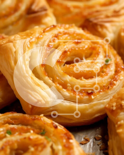 Σετ των 2 Intra Συλλεκτικό Ξύλινο Παζλ Plywood  4mm - Νόστιμα κρουασάν με αλμυρή πινελιά Σε Ξύλινο Κουτί - Διαστάσεις: 10x10 cm – 25 κομμάτια