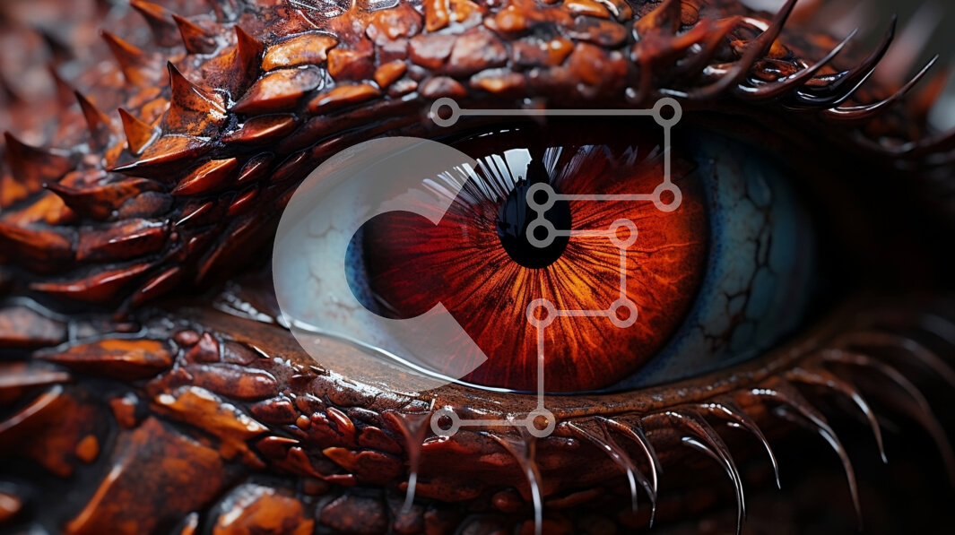 Intra Συλλεκτικό Ξύλινο Παζλ Plywood  4mm - Σαγηνευτική εικόνα του ματιού ενός δράκου με εκπληκτική λεπτομέρεια Σε Ξύλινο Κουτί - Διαστάσεις Puzzle: 10x10 cm – 25 κομμάτια