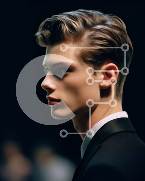 Intra Συλλεκτικό Ξύλινο Παζλ Plywood  4mm - Πορτρέτο άνδρα με μαύρο κοστούμι και λευκό πουκάμισο με σοβαρή έκφραση Σε Ξύλινο Κουτί - Διαστάσεις Puzzle: 10x10 cm – 25 κομμάτια