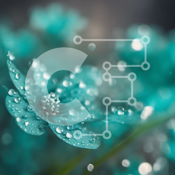 Intra Συλλεκτικό Ξύλινο Παζλ Plywood  4mm - Κοντινό πλάνο ενός μπλε λουλουδιού με σταγονίδια νερού Σε Ξύλινο Κουτί - Διαστάσεις: 10x10 cm – 25 κομμάτια