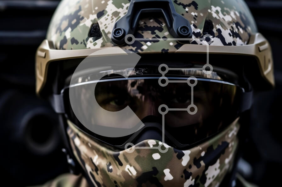 Intra Συλλεκτικό Ξύλινο Παζλ Plywood  4mm - Στρατιώτης με καμουφλάζ χακί με κράνος και γυαλιά Σε Ξύλινο Κουτί - Διαστάσεις Puzzle: 10x10 cm – 25 κομμάτια