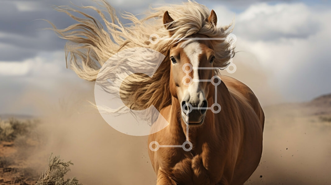 Intra Συλλεκτικό Ξύλινο Παζλ Plywood  4mm - Καφέ άλογο που τρέχει στην έρημο Σε Ξύλινο Κουτί - Διαστάσεις: 10x10 cm – 25 κομμάτια