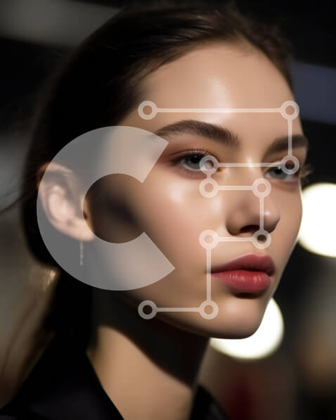 Intra Συλλεκτικό Ξύλινο Παζλ Plywood  4mm - Κομψή γυναίκα με φυσικό μακιγιάζ και μακριά σκούρα μαλλιά Σε Ξύλινο Κουτί - Διαστάσεις Puzzle: 10x10 cm – 25 κομμάτια