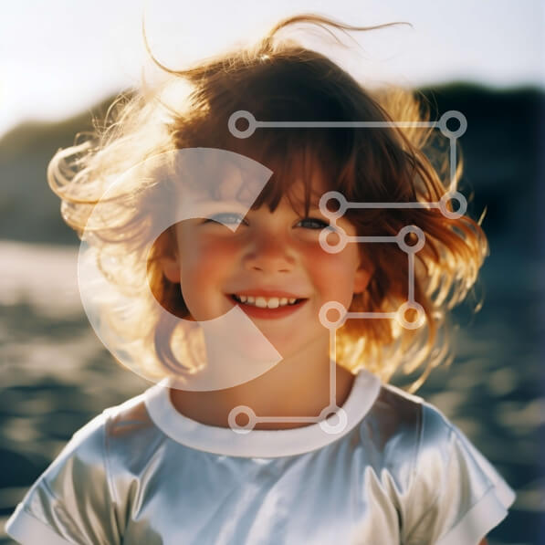 Intra Συλλεκτικό Ξύλινο Παζλ Plywood  4mm - Νεαρό κορίτσι που χαμογελά σε μια όμορφη παραλία Σε Ξύλινο Κουτί - Διαστάσεις Puzzle: 10x10 cm – 25 κομμάτια