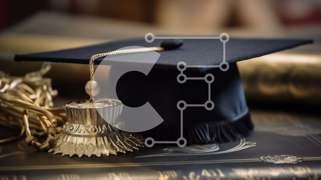 Intra Συλλεκτικό Ξύλινο Παζλ Plywood  4mm - Καπέλο αποφοίτησης και φούντα στην κορυφή των βιβλίων Σε Ξύλινο Κουτί - Διαστάσεις Puzzle: 10x10 cm – 25 κομμάτια