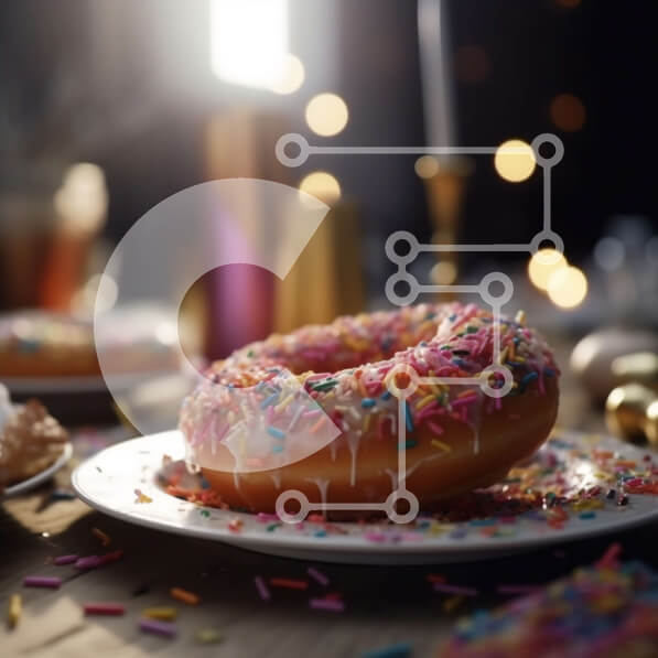 Σετ των 2 Intra Συλλεκτικό Ξύλινο Παζλ Plywood  4mm - Νόστιμα ντόνατς με πασπαλίσματα σε ένα γραφικό χειμωνιάτικο τραπέζι Σε Ξύλινο Κουτί - Διαστάσεις: 10x10 cm – 25 κομμάτια