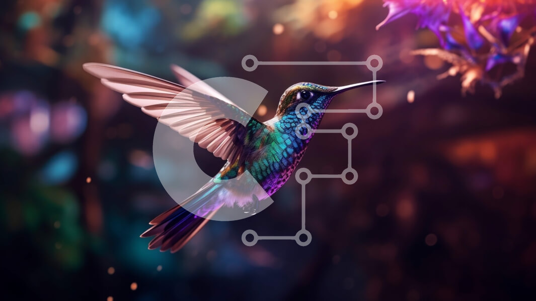 Intra Συλλεκτικό Ξύλινο Παζλ Plywood  4mm - Ζωντανή εικόνα ενός κολιμπρί σε πτήση Σε Ξύλινο Κουτί - Διαστάσεις: 10x10 cm – 25 κομμάτια