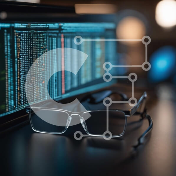 Intra Συλλεκτικό Ξύλινο Παζλ Plywood  4mm - Γυαλιά οράσεως στην οθόνη του φορητού υπολογιστή Σε Ξύλινο Κουτί - Διαστάσεις Puzzle: 10x10 cm – 25 κομμάτια