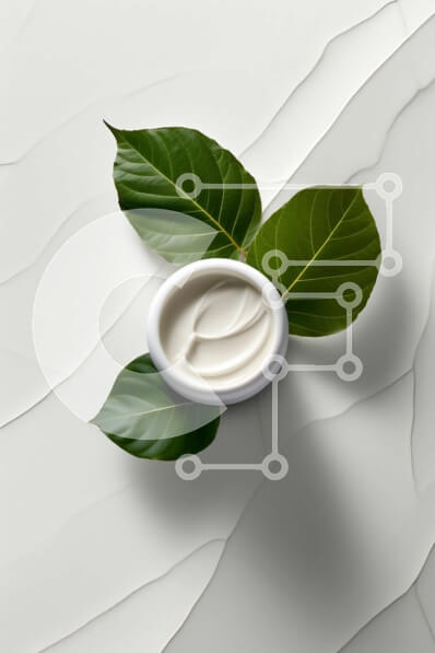 Σετ των 2 Intra Συλλεκτικό Ξύλινο Παζλ Plywood  4mm - Καθαρή και μινιμαλιστική εικόνα ενός φρέσκου πράσινου φύλλου σε ένα λευκό κεραμικό μπολ Σε Ξύλινο Κουτί - Διαστάσεις: 10x10 cm – 25 κομμάτια