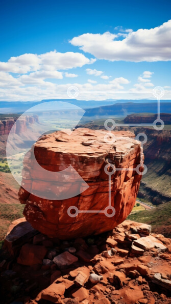 Σετ των 2 Intra Συλλεκτικό Ξύλινο Παζλ Plywood  4mm - Όμορφη εικόνα του σχηματισμού κόκκινου βράχου στην έρημο Σε Ξύλινο Κουτί - Διαστάσεις: 10x10 cm – 25 κομμάτια