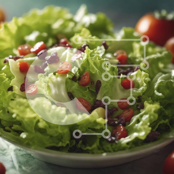 Σετ των 2 Intra Συλλεκτικό Ξύλινο Παζλ Plywood  4mm - Φρέσκια και υγιεινή σαλάτα με μαρούλι, ντοματίνια και κόκκινα κρεμμύδια Σε Ξύλινο Κουτί - Διαστάσεις: 10x10 cm – 25 κομμάτια