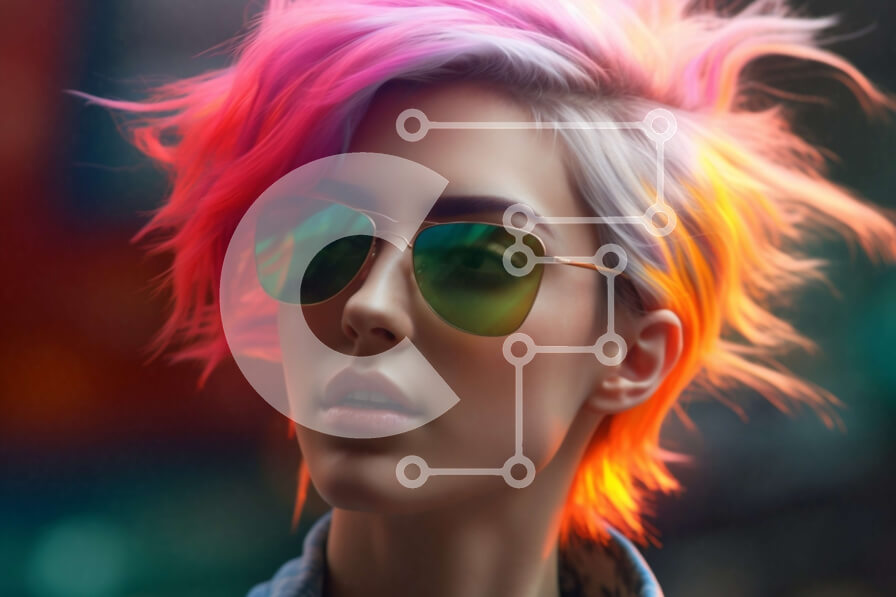 Intra Συλλεκτικό Ξύλινο Παζλ Plywood  4mm - Κομψή γυναίκα με μοναδικά μαλλιά και μοντέρνα γυαλιά ηλίου Σε Ξύλινο Κουτί - Διαστάσεις Puzzle: 10x10 cm – 25 κομμάτια