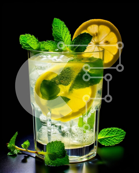 Σετ των 2 Intra Συλλεκτικό Ξύλινο Παζλ Plywood  4mm - Δροσερή και δροσιστική λεμονάδα με φύλλα μέντας στην κορυφή Σε Ξύλινο Κουτί - Διαστάσεις: 10x10 cm – 25 κομμάτια