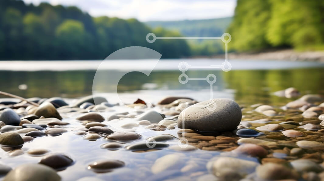 Intra Συλλεκτικό Ξύλινο Παζλ Plywood  4mm - Ήσυχη σκηνή της φύσης με βράχο στην όχθη της ειδυλλιακής λίμνης Σε Ξύλινο Κουτί - Διαστάσεις: 10x10 cm – 25 κομμάτια