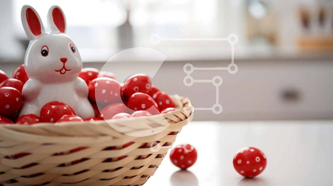 Intra Συλλεκτικό Ξύλινο Παζλ Plywood  4mm - Ειδώλιο λαγουδάκι του Πάσχα και κόκκινα πασχαλινά αυγά Σε Ξύλινο Κουτί - Διαστάσεις: 10x10 cm – 25 κομμάτια