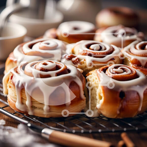 Σετ των 2 Intra Συλλεκτικό Ξύλινο Παζλ Plywood  4mm - Λαχταριστά ρολά κανέλας με κρεμώδες γλάσο Σε Ξύλινο Κουτί - Διαστάσεις: 10x10 cm – 25 κομμάτια