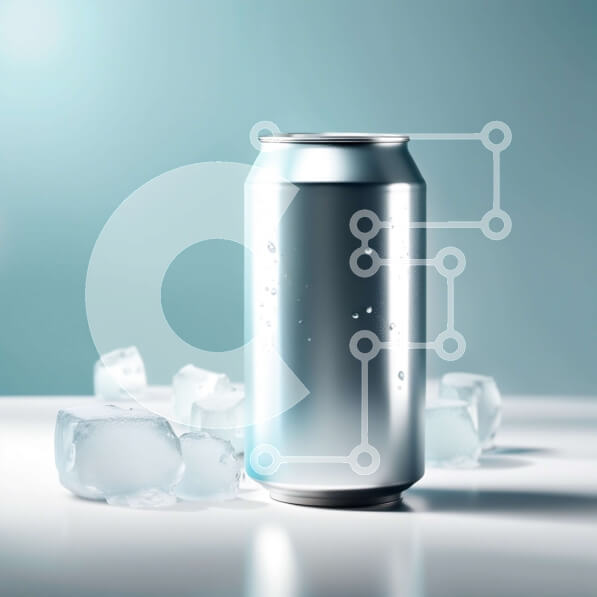 Σετ των 2 Intra Συλλεκτικό Ξύλινο Παζλ Plywood  4mm - Δροσιστική εικόνα ενός ασημένιου κουτιού σόδας με παγάκια Σε Ξύλινο Κουτί - Διαστάσεις: 10x10 cm – 25 κομμάτια