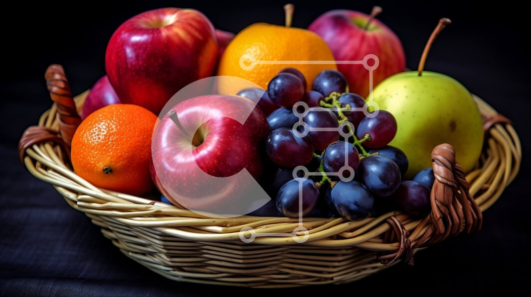 Σετ των 2 Intra Συλλεκτικό Ξύλινο Παζλ Plywood  4mm - Ανάμεικτα φρούτα σε ένα καλάθι Στοκ Φωτογραφία - μήλα, πορτοκάλια, σταφύλια και μπανάνες Σε Ξύλινο Κουτί - Διαστάσεις: 10x10 cm – 25 κομμάτια