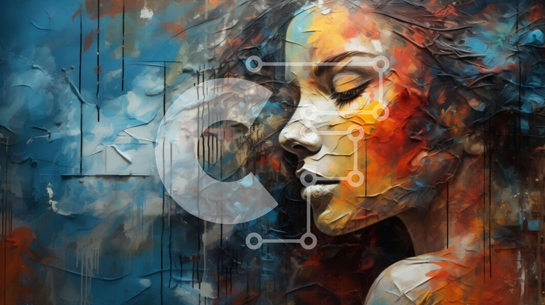 Intra Συλλεκτικό Ξύλινο Παζλ Plywood  4mm - Πολύχρωμο πορτρέτο γυναίκας ζωγραφικής προσώπου Σε Ξύλινο Κουτί - Διαστάσεις Puzzle: 10x10 cm – 25 κομμάτια