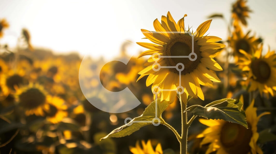 Intra Συλλεκτικό Ξύλινο Παζλ Plywood  4mm - Ζωντανό ηλιοτρόπιο με λαμπερό ήλιο Σε Ξύλινο Κουτί - Διαστάσεις: 10x10 cm – 25 κομμάτια