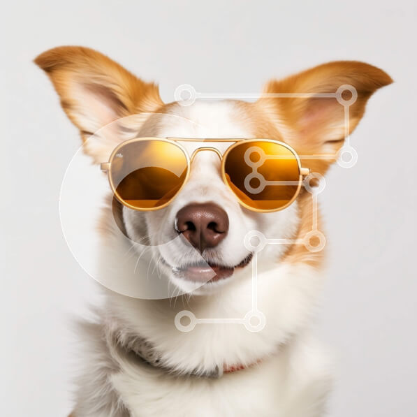 Intra Συλλεκτικό Ξύλινο Παζλ Plywood  4mm - Χαριτωμένη φωτογραφία ενός σκύλου που φοράει γυαλιά ηλίου Σε Ξύλινο Κουτί - Διαστάσεις: 10x10 cm – 25 κομμάτια