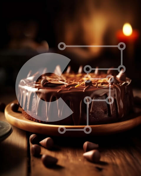 Σετ των 2 Intra Συλλεκτικό Ξύλινο Παζλ Plywood  4mm - Νόστιμο κέικ σοκολάτας με αναμμένο κερί από πάνω Σε Ξύλινο Κουτί - Διαστάσεις: 10x10 cm – 25 κομμάτια