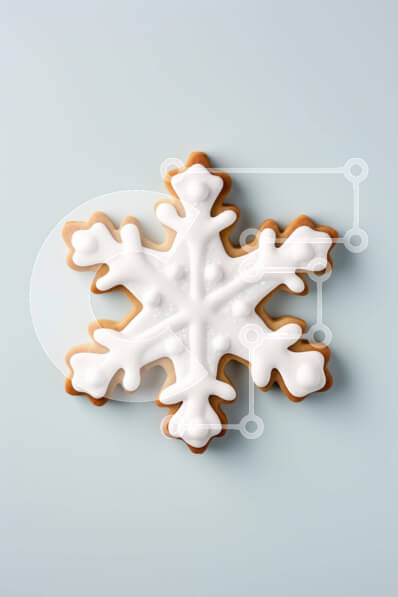 Σετ των 2 Intra Συλλεκτικό Ξύλινο Παζλ Plywood  4mm - Μπισκότο σε σχήμα νιφάδας χιονιού με λευκό πάγωμα Σε Ξύλινο Κουτί - Διαστάσεις: 10x10 cm – 25 κομμάτια