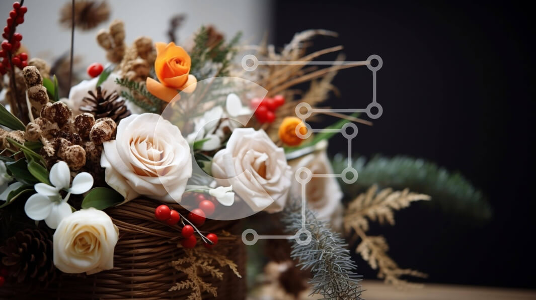 Intra Συλλεκτικό Ξύλινο Παζλ Plywood  4mm - Ρουστίκ Ανθοσυνθέσεις σε Ξύλινο Καλάθι Σε Ξύλινο Κουτί - Διαστάσεις: 10x10 cm – 25 κομμάτια