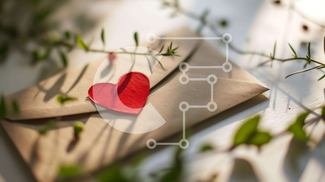 Intra Συλλεκτικό Ξύλινο Παζλ Plywood  4mm - Φάκελος του Αγίου Βαλεντίνου με κόκκινη καρδιά και πράσινο Σε Ξύλινο Κουτί - Διαστάσεις: 10x10 cm – 25 κομμάτια