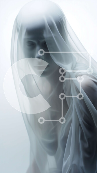 Intra Συλλεκτικό Ξύλινο Παζλ Plywood  4mm - Γυναίκα καλυμμένη με λευκό ύφασμα Σε Ξύλινο Κουτί - Διαστάσεις Puzzle: 10x10 cm – 25 κομμάτια