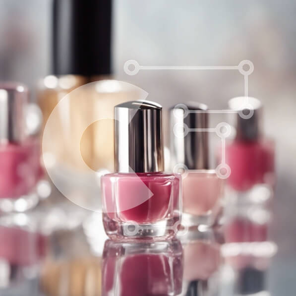 Σετ των 2 Intra Συλλεκτικό Ξύλινο Παζλ Plywood  4mm - Ποικιλία ροζ βερνικιών νυχιών σε ανακλαστική επιφάνεια Σε Ξύλινο Κουτί - Διαστάσεις: 10x10 cm – 25 κομμάτια