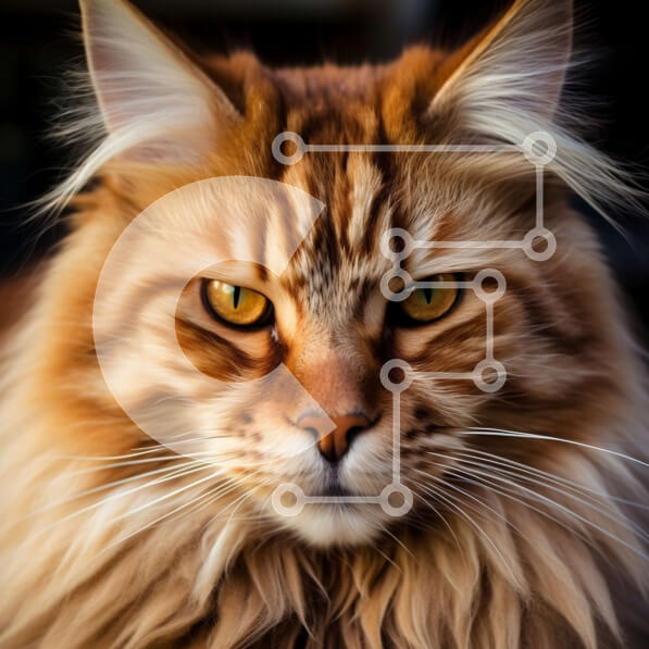 Intra Συλλεκτικό Ξύλινο Παζλ Plywood  4mm - Έντονη και εστιασμένη πορτοκαλί και λευκή γάτα κινηματογράφηση σε πρώτο πλάνο Σε Ξύλινο Κουτί - Διαστάσεις: 10x10 cm – 25 κομμάτια